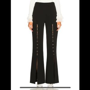 Jonathan Simkhai Stapled Crepe Front-Split Pants